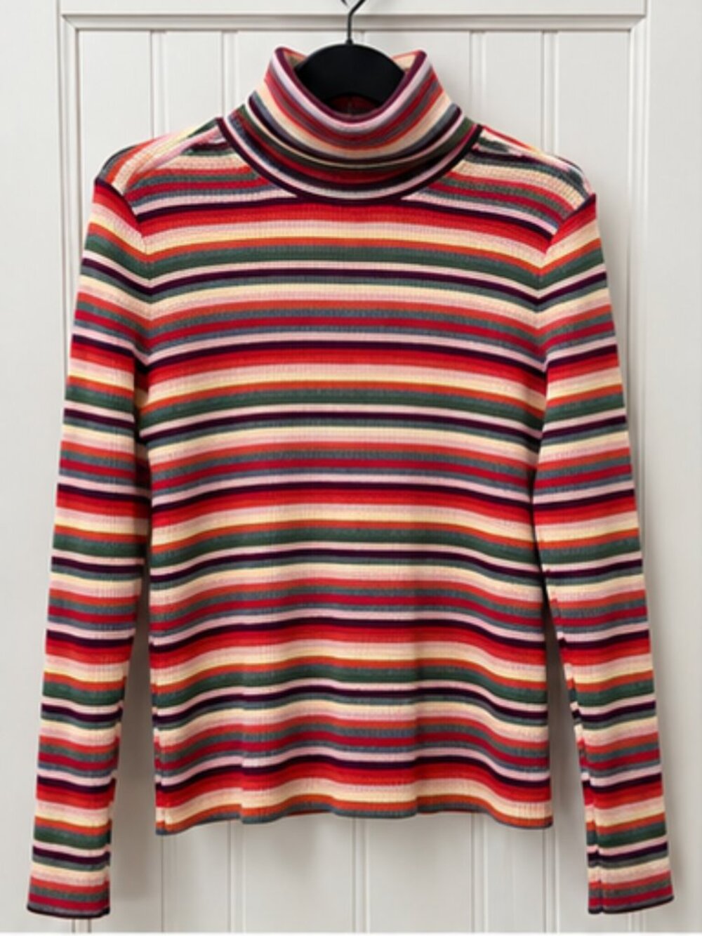GAP Women’s Medium Multicolor Striped Turtleneck Ribbed Sweater Top